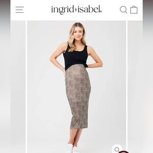 Ripe maternity leopard mesh skirt L
